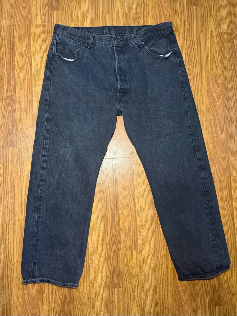 Levi’s 501 Straight Fit Y2K Button Fly Classic Black Jeans 42x32